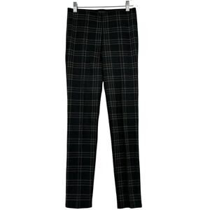 Sanctuary x Anthropologie Skinny Ankle Pants Stretch Pull On Black Plaid Size XS